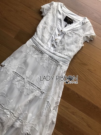 Lady Hana Lace Lady Ribbon Maxi Dress