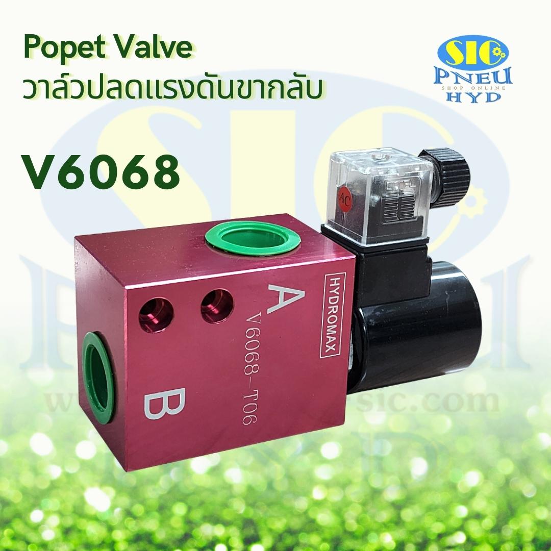 V6068 Poppet Valve 114 LPM 3/4"BSPT วาล์วปลดแรงดันขากลับ HYDROMAX