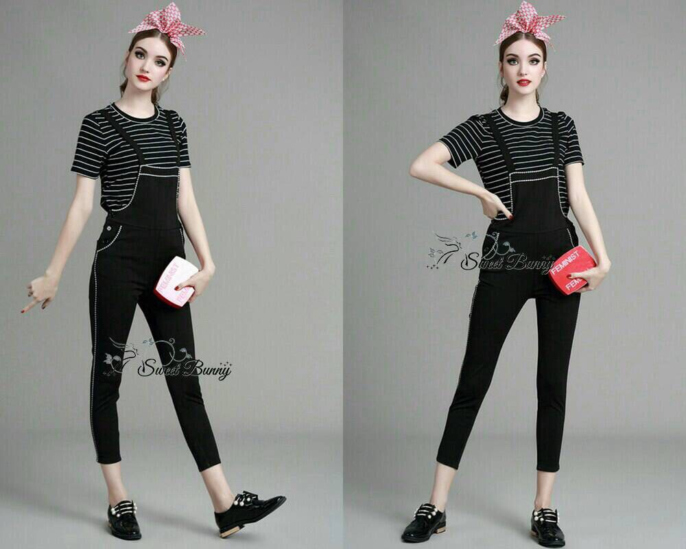 Lady Ribbon Online Sweet Bunny SB 11300516 Sweet Bunny Present... Stripe tee and black jumper set
