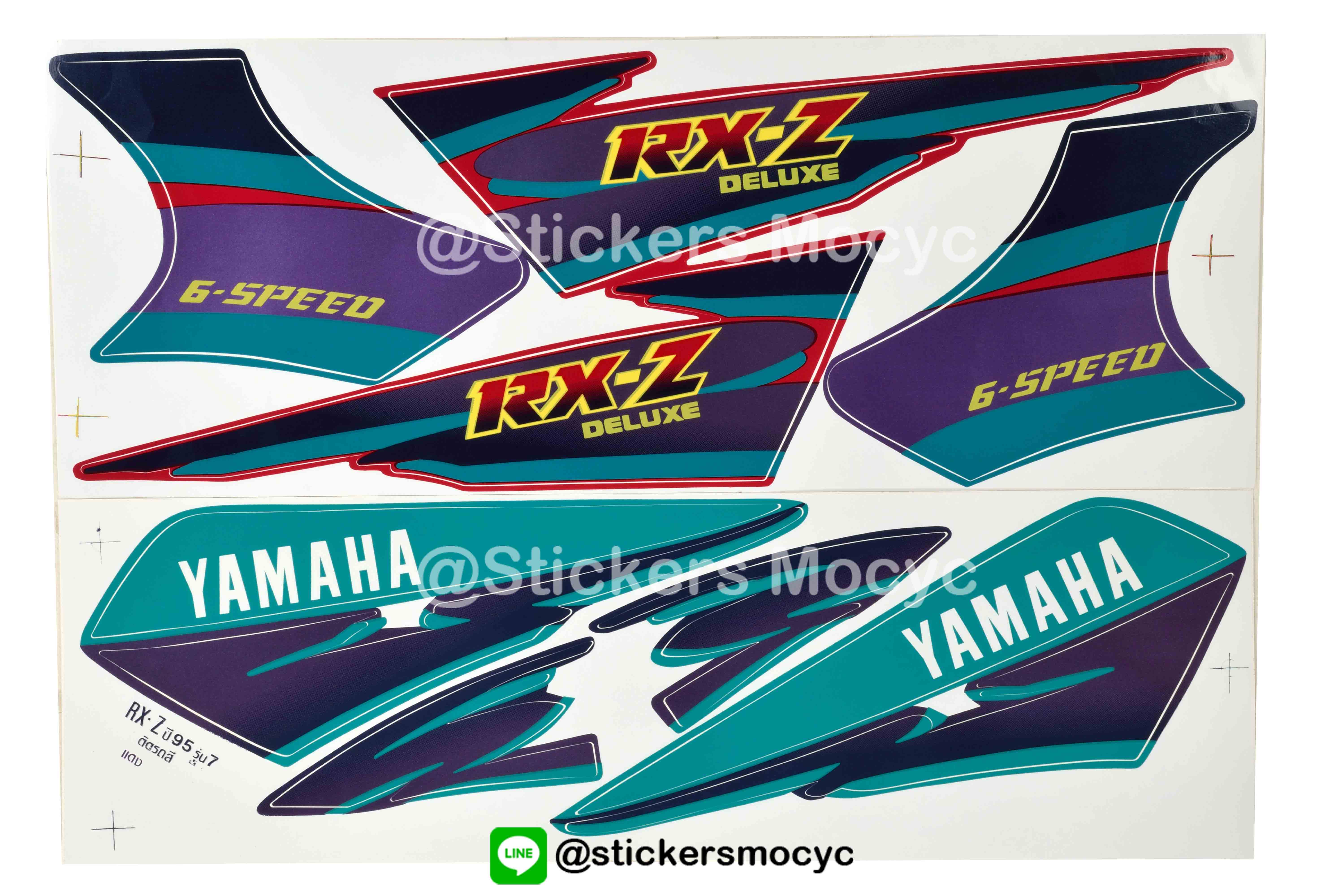 สติ๊กเกอร์ Yamaha RX-Z ปี 1995 รุ่น 7 ติดรถสี แดง