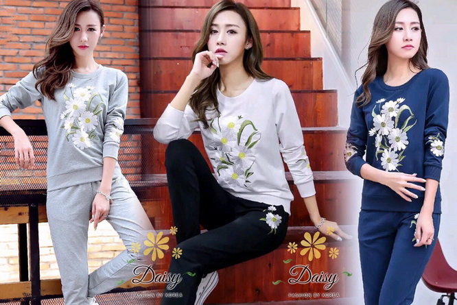 เสื้อแขนยาวกางเกงเอวยืด
