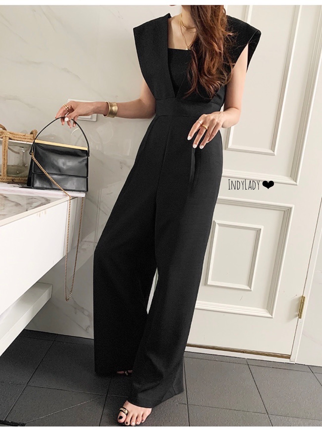 Jumpsuit ขายาว แขนกุด