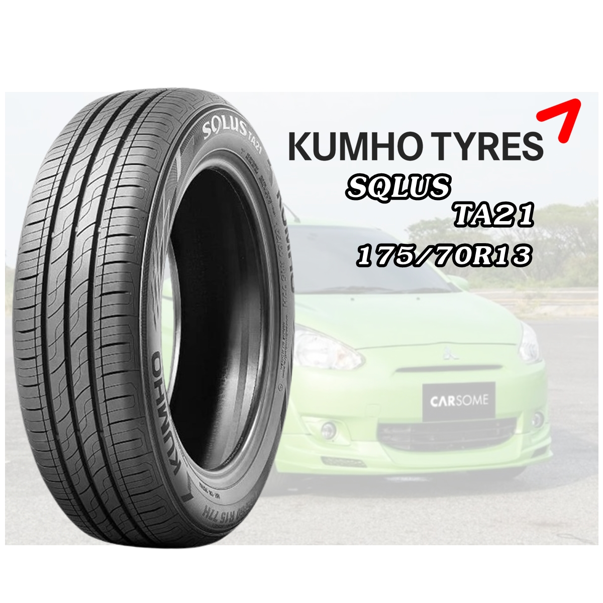 ยางรถยนต์ ขนาด 175/70R13 รุ่น TA21 ยี่ห้อ KUMHO