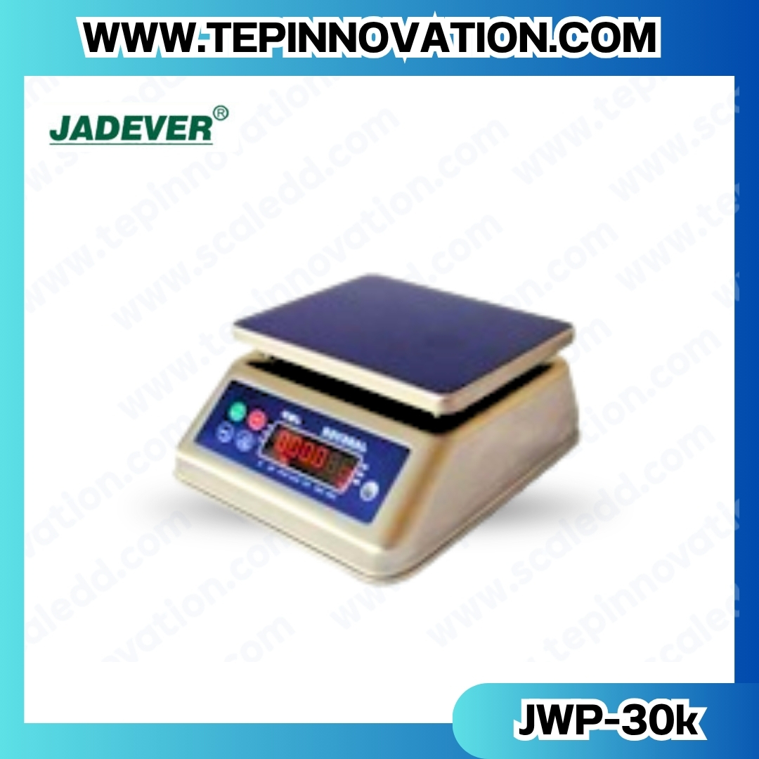 เครื่องชั่งกันน้ำ พิกัด 30kg x 5g ยี่ห้อ JADEVER รุ่น JWP เครื่องชั่งดิจิตอลกันน้ำ30kg ตาชั่งดิจิตอลกันน้ำ30kg ตาชั่งกันน้ำ Waterproof Digital Scale (เครื่องชั่งมีใบผ่านตรวจรับรองจากสำนักชั่งตวงวัด)