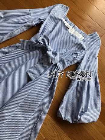 Baby Blue Mini Dress with Ribbon