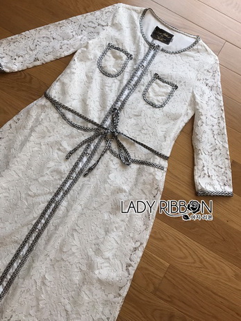 Lady Leslie Smart Lace Dress with Ribbon