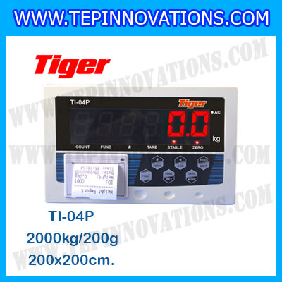 เครื่องชั่งพร้อมปริ้นเตอร์ในตัว พิกัด 2000kg รุ่น TI-04P ขนาดแท่น 200x200cm. เครื่องชั่งน้ำหนัก2000kg เครื่องชั่งดิจิตอล2000kg ตาชั่ง2000kg ตาชั่งดิจิตอล2000kg พิกัดน้ำหนัก 2000kg ค่าละเอียด 200g เครื่องชั่งยี่ห้อ TIGER รุ่น TI-04P