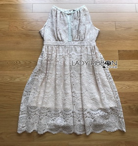 Classic Elegant Lace Dress Lady Ribbon เดรสผ้าคลาสสิก