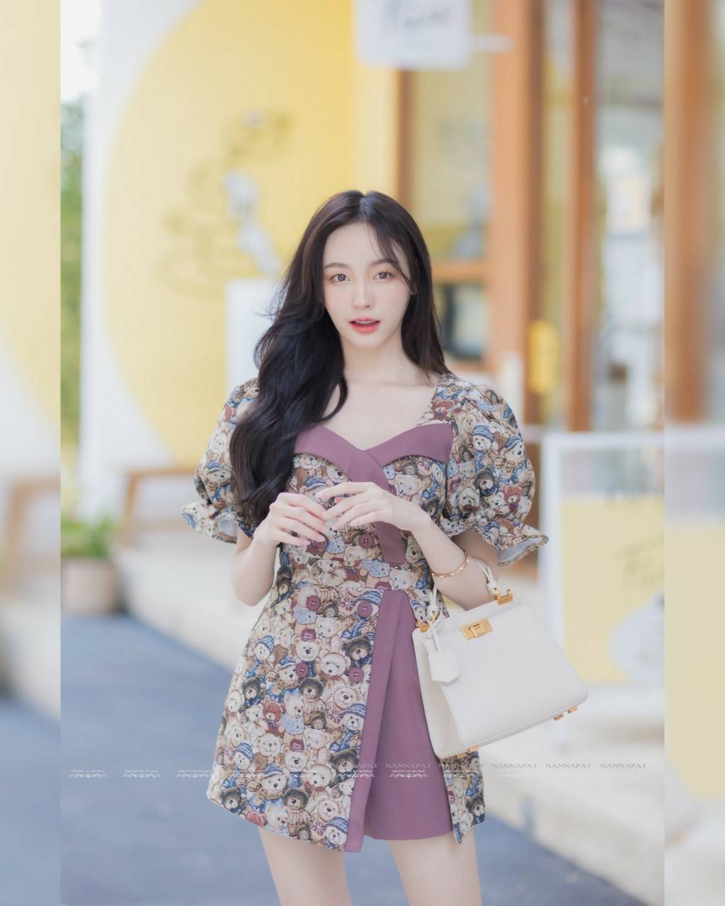 จั้มป์สูทผ้าทอลายหมี