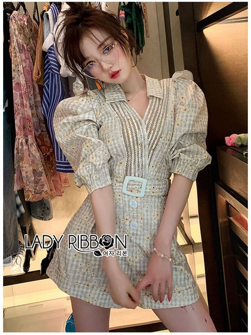 เพลสูทขาสั้นลายสก็อตเล็กพิมพ์ลาย