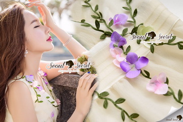 Lady Ribbon Online ขายส่งเสื้อผ้าออนไลน์ของแท้ SS11070716 Seoul Secret Say's... Violatta Bloom Creamy Cami Dress