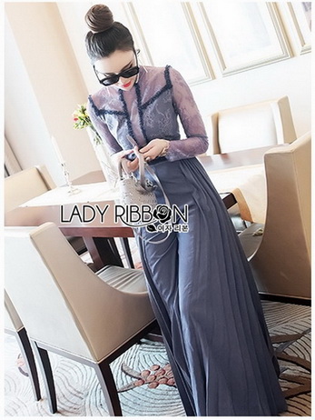 Cotton Jumpsuit จัมป์สูทผ้าลูกไม้และผ้าคอตตอนจับพลีท