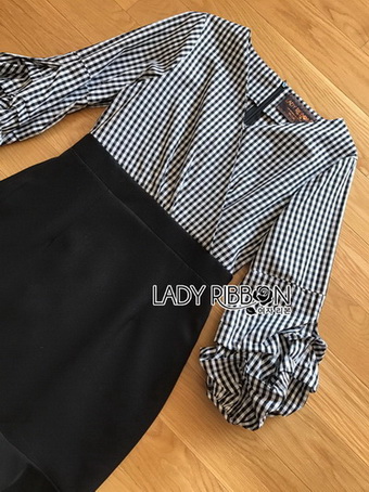 Checked Ruffle Lady Ribbon Dress