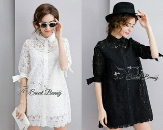 เสื้อลูกไม้+ซับใน ใช้ผ้าลูกไม้เนื้อดีเนื้อผ้านุ่มมีน้ำหนัก
