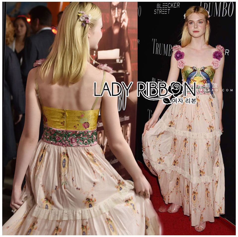 Lady Ribbon's Made 🎀 Gucci Sweet Bohemian Printed Layered Maxi Dress พร้อมส่ง เดรสยาวพิมพ์ลาย