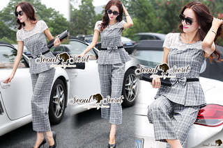 SS16290816 Seoul Secret Say's .... Bowy Lady Scotty Lace Shoulder Set