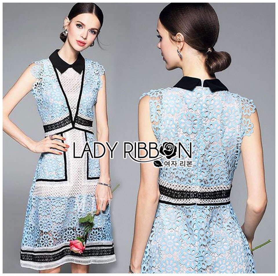 Lady Ribbon Online LR01060616 🎀 Lady Ribbon's Made 🎀 Self-Portrait Floral Panel Midi Dress