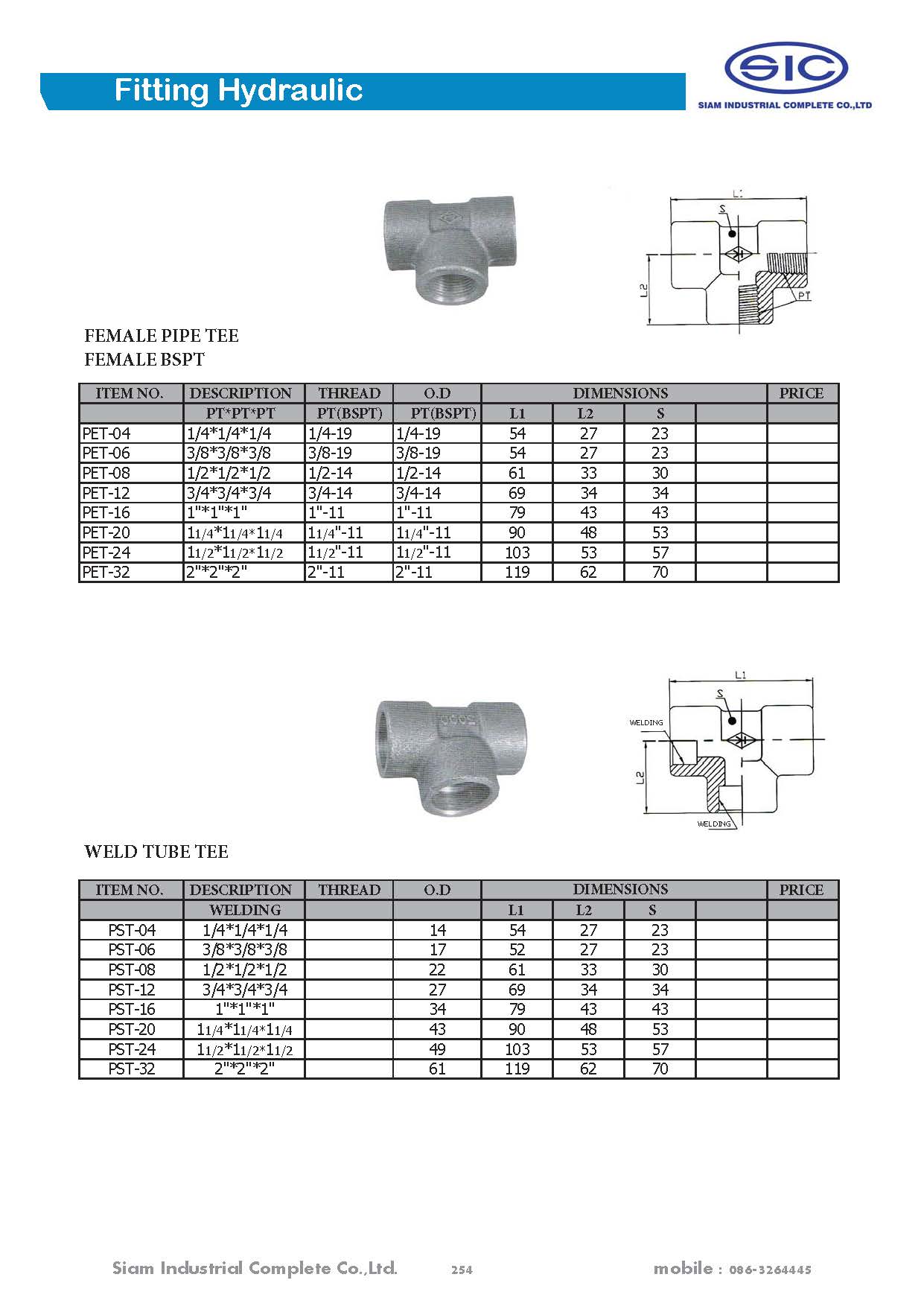 ข้อต่อไฮดรอลิค Fitting Hydraulic 3000 PSI