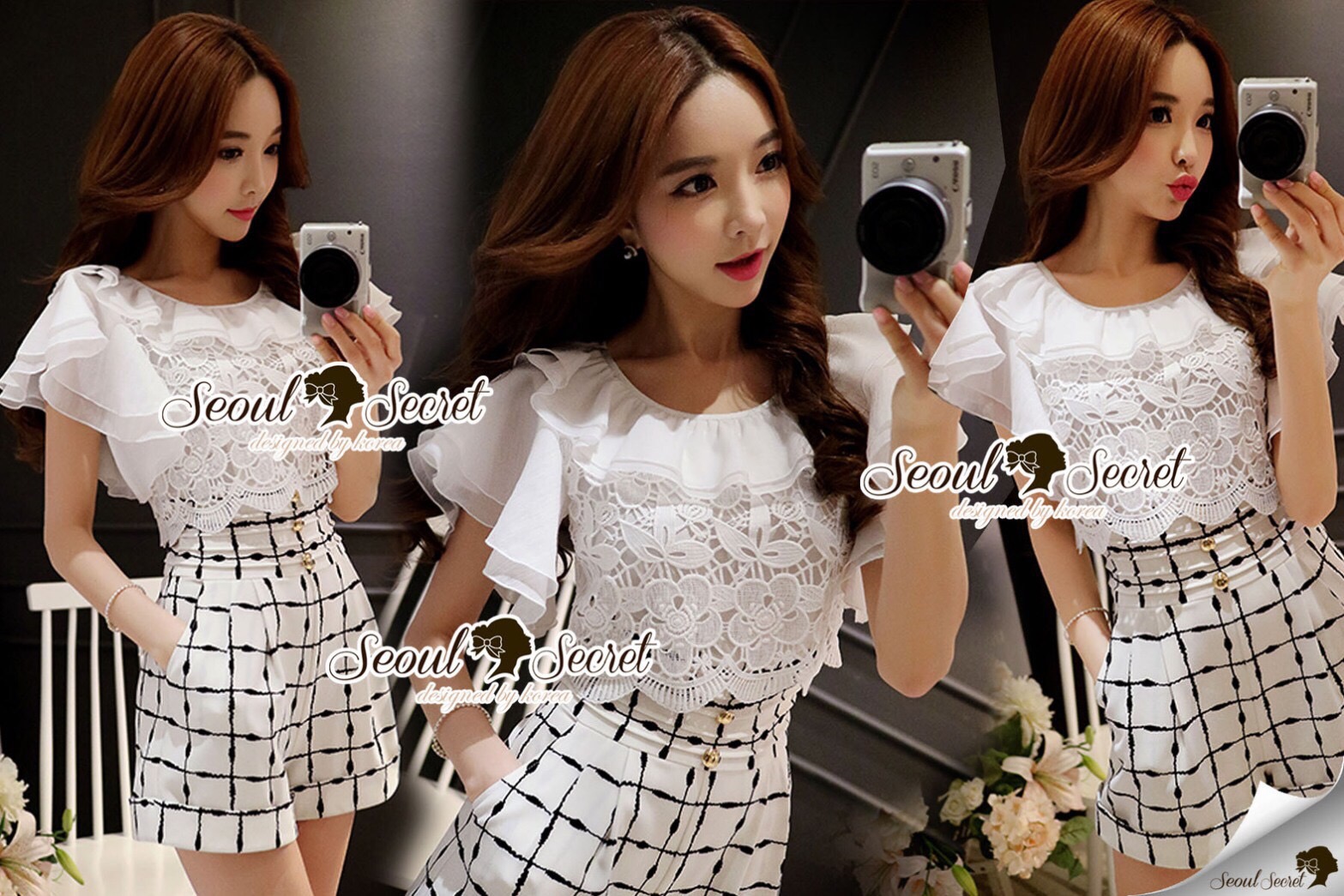 Lady Ribbon Online SS14090616 Seoul Secret Say's... Princessly Ornamental Lace Playsuit