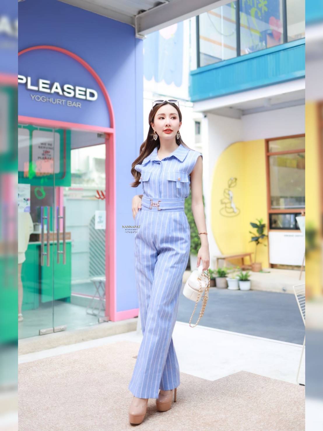 ผ้าทอลายนะคะ หนานุ่มสีฟ้า