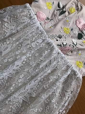 Cotton with Lady Ribbon Lace Dress