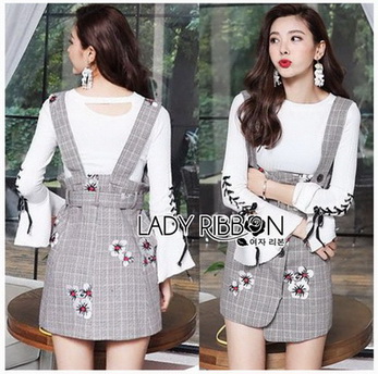 Lady Suit Dress Over White Blouse