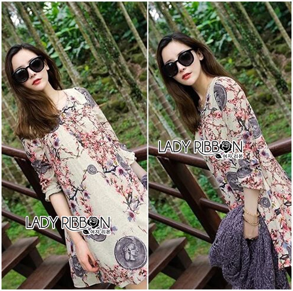Lady Ribbon's Made 🎀 Lady Margherita Casual Wild Floral Printed Dress เสื้อผ้าเดรสพิมพ์ลายดอกไม้สไตล์แคชชวล