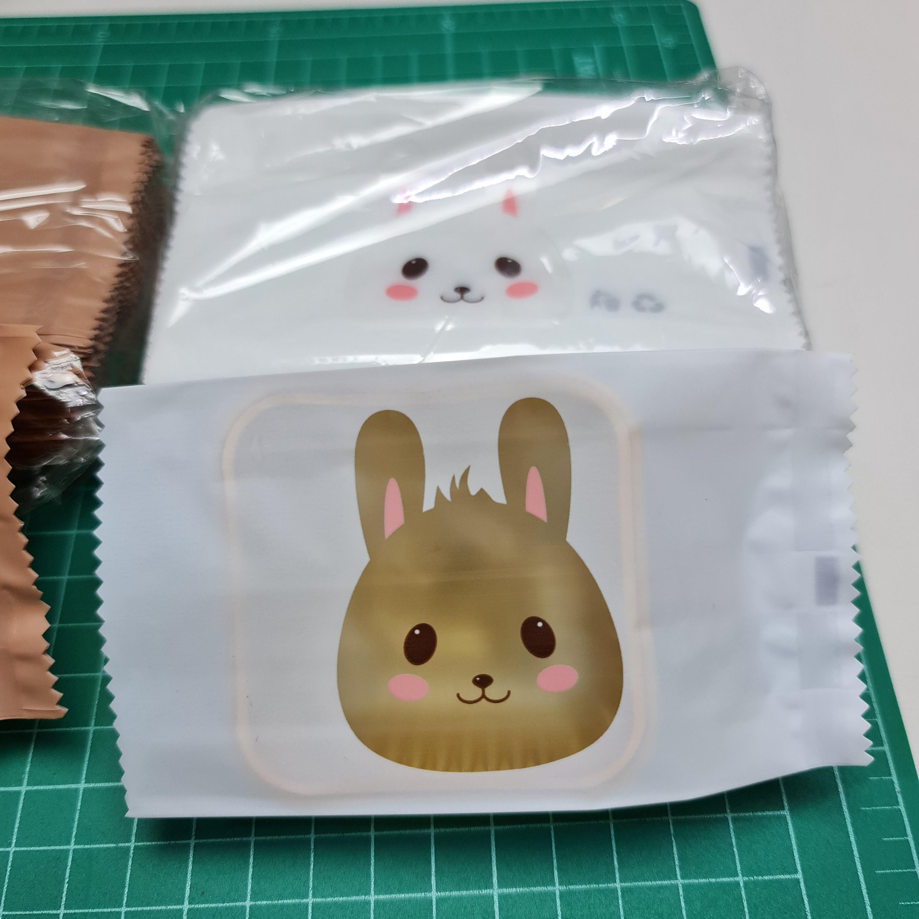 ถุงซีล ขยายข้าง 6.5×12+2.7cm. ลายกระต่าย/หมี 98-100ใบ ถุงขนม ถุงเบเกอรี่ ถุงพลาสติก bbpo j12