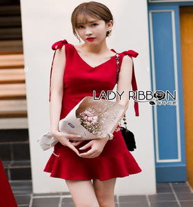 Lady Ribbon ค็อกเทลเดรสผ้าโพลีเอสเตอร์