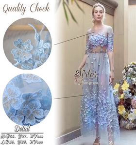 2Sister Maxi Dress แม็กซี่เดรสแฟชั่นลุคสวยหรู เนื้อผ้าเกาหลีตาข่าย