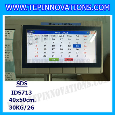 เครื่องชั่งดิจิตอล30kg รุ่น IDS713 พิกัด 30kg x 2g ตาชั่งดิจิตอล30kg เครื่องชั่งแบบปริ้นสติ๊กเกอร์ในตัว ขนาดแท่น 40x50 cm. ยี่ห้อ SDS รุ่น IDS713