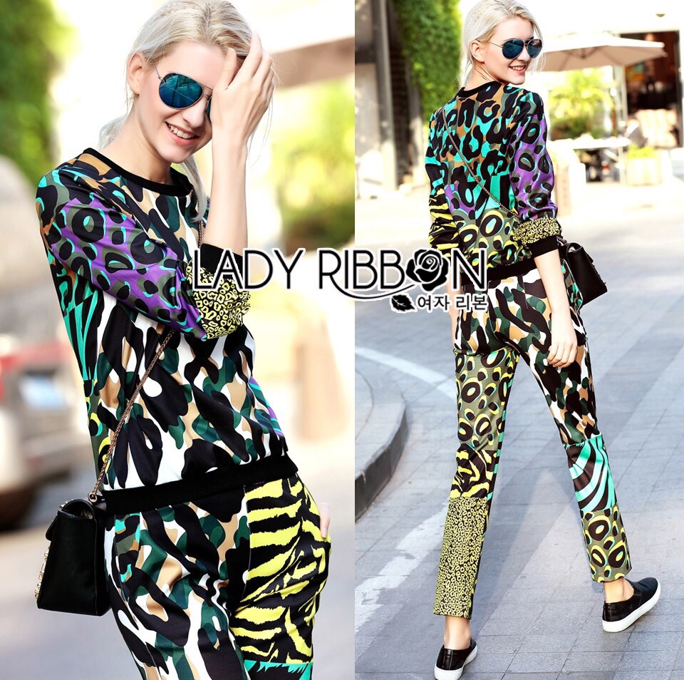 Lady Ribbon Online LR04020616 🎀 Lady Ribbon's Made 🎀 Lady Ashley Street Chic Colourful Animal Printed Set
