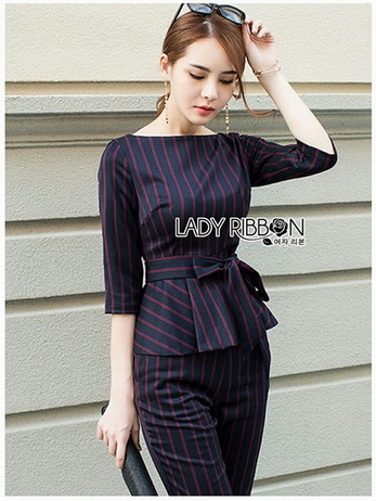 Lady Anne Smart Casual Striped Crepe