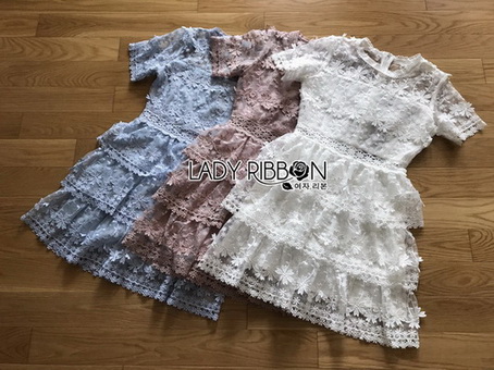 Lady Ashley Ruffle Layered Lace Mini Dress