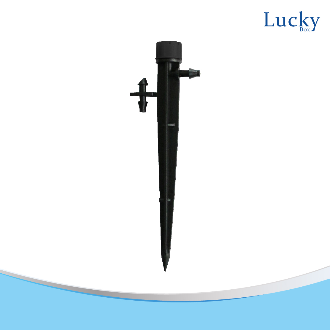 หัวน้ำหยดหมุนปรับได้ หมวกดำ พร้อมขาปัก 13 ซม. (แพ็ค 20 ชิ้น)