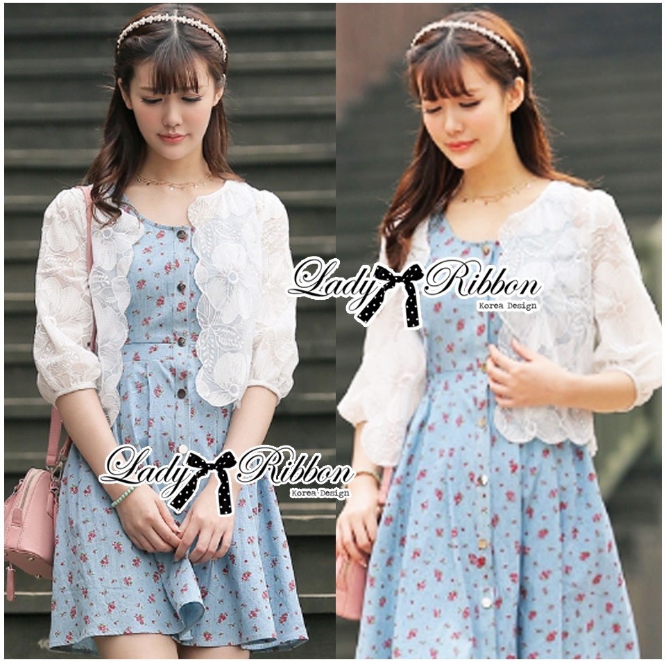 🎀 Lady Ribbon's Made 🎀 ขายส่ง Lady Eva Sweet Basic Embroidered Cotton Outerwear ขายส่งเสื้อคลุม
