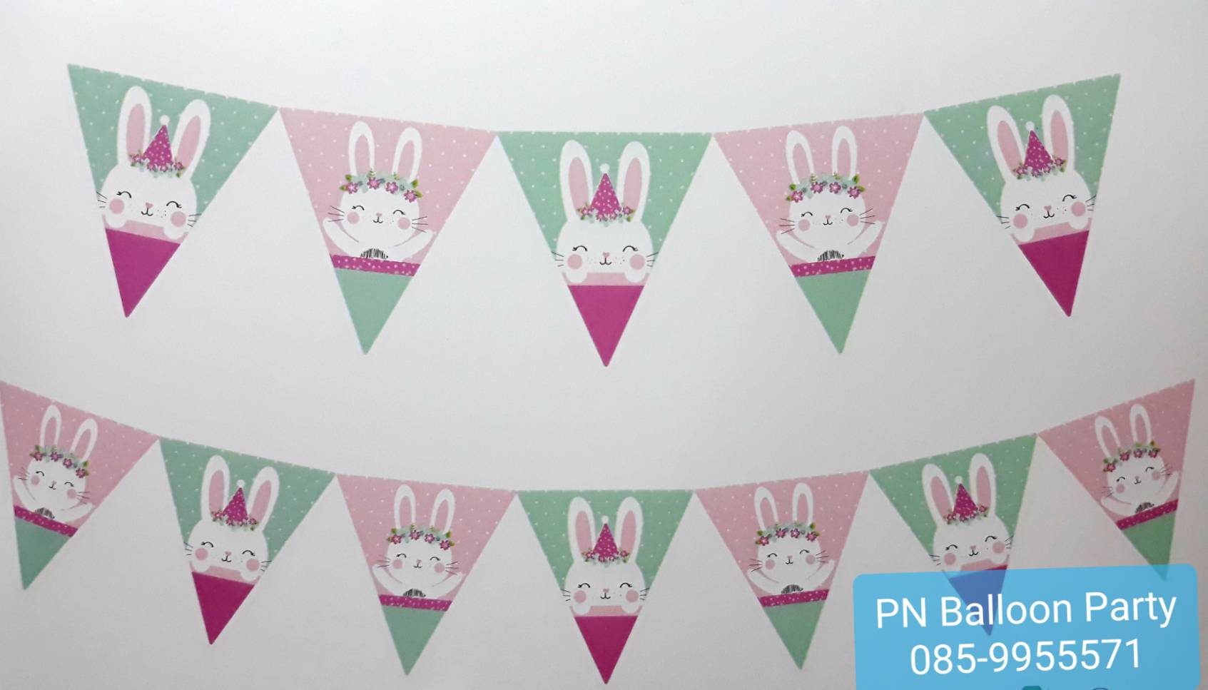 ธงปาร์ตี้วันเกิด ธงราวลายการ์ตูนสุดน่ารักพร้อมเชือกแขวน