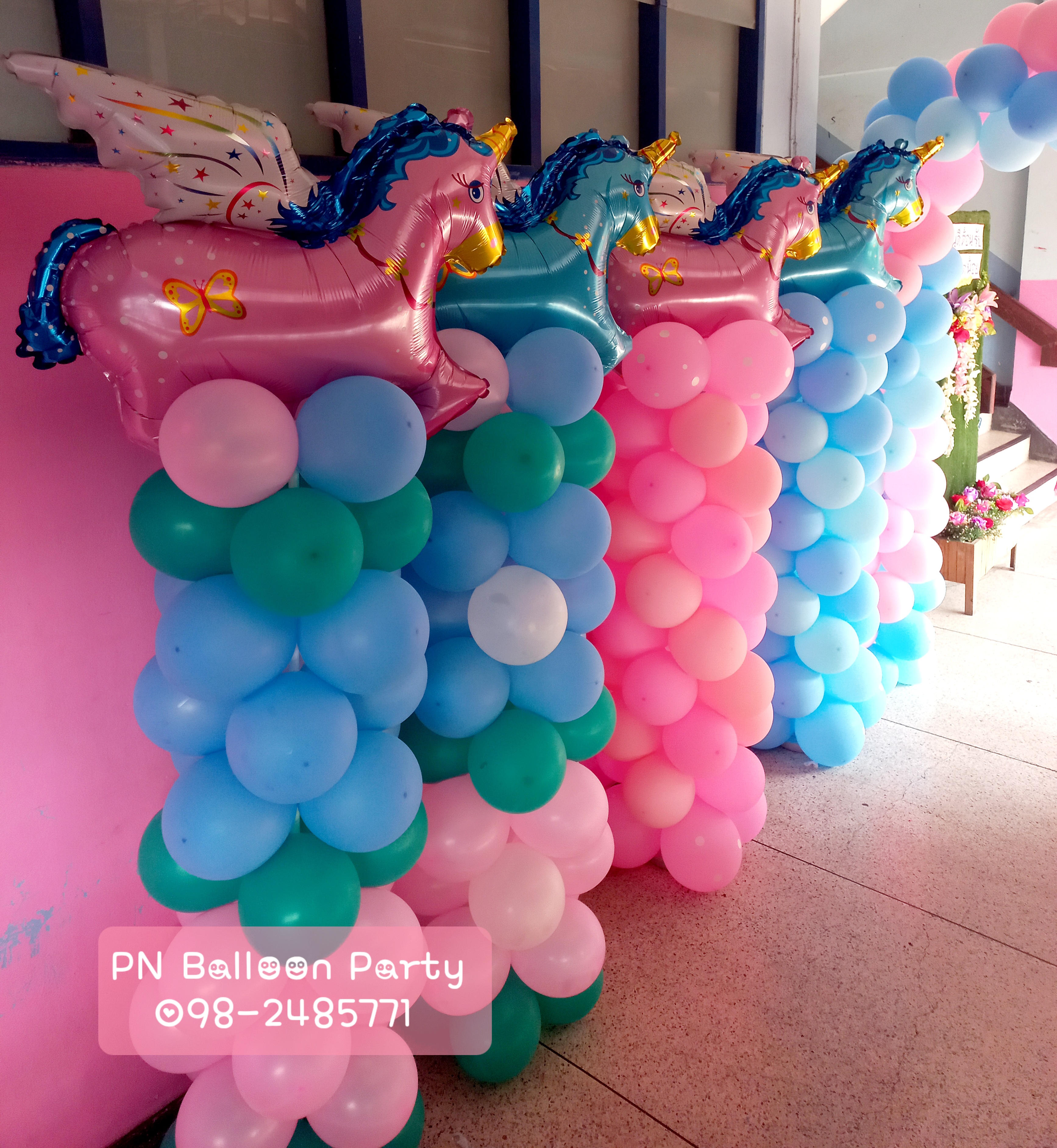 เสาลูกโป่งยูนิคอร์น ม้าบิน Unicorn Balloon Stand ลูกโป่งงานปาร์ตี้ งานวันเกิด งานรื่นเริง