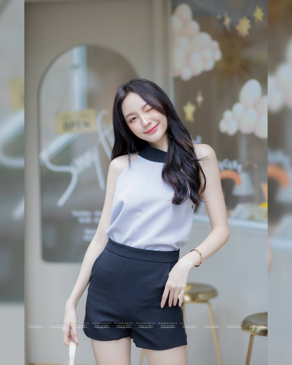 เดรสกระดุมคอแบบสวม
