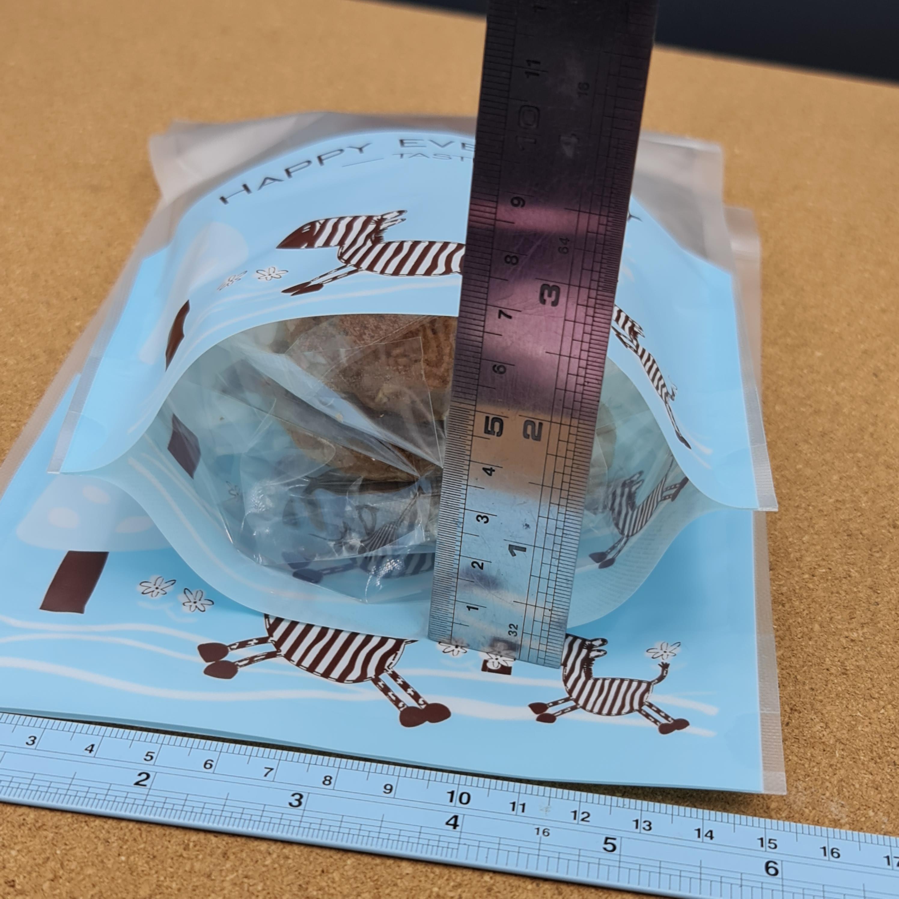 ถุงซิป มีหูหิ้ว ตั้งได้ ม้าลายฟ้า 15.5×23+6.5cm. 50ใบ/แพ็ค 20ใบ/แพ็ค พลาสติก แพ็คเกจ เบเกอรี่ j12