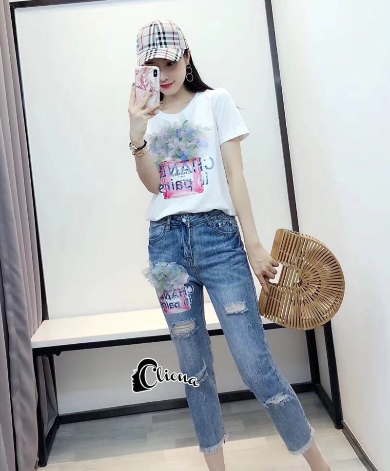 เซ็ทยีนส์ เสื้อกางเกง เสื้อยืดแขนสั้น