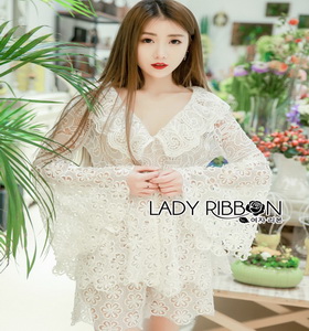 Lady Ribbon Anastasia White Lace and Old-Rose