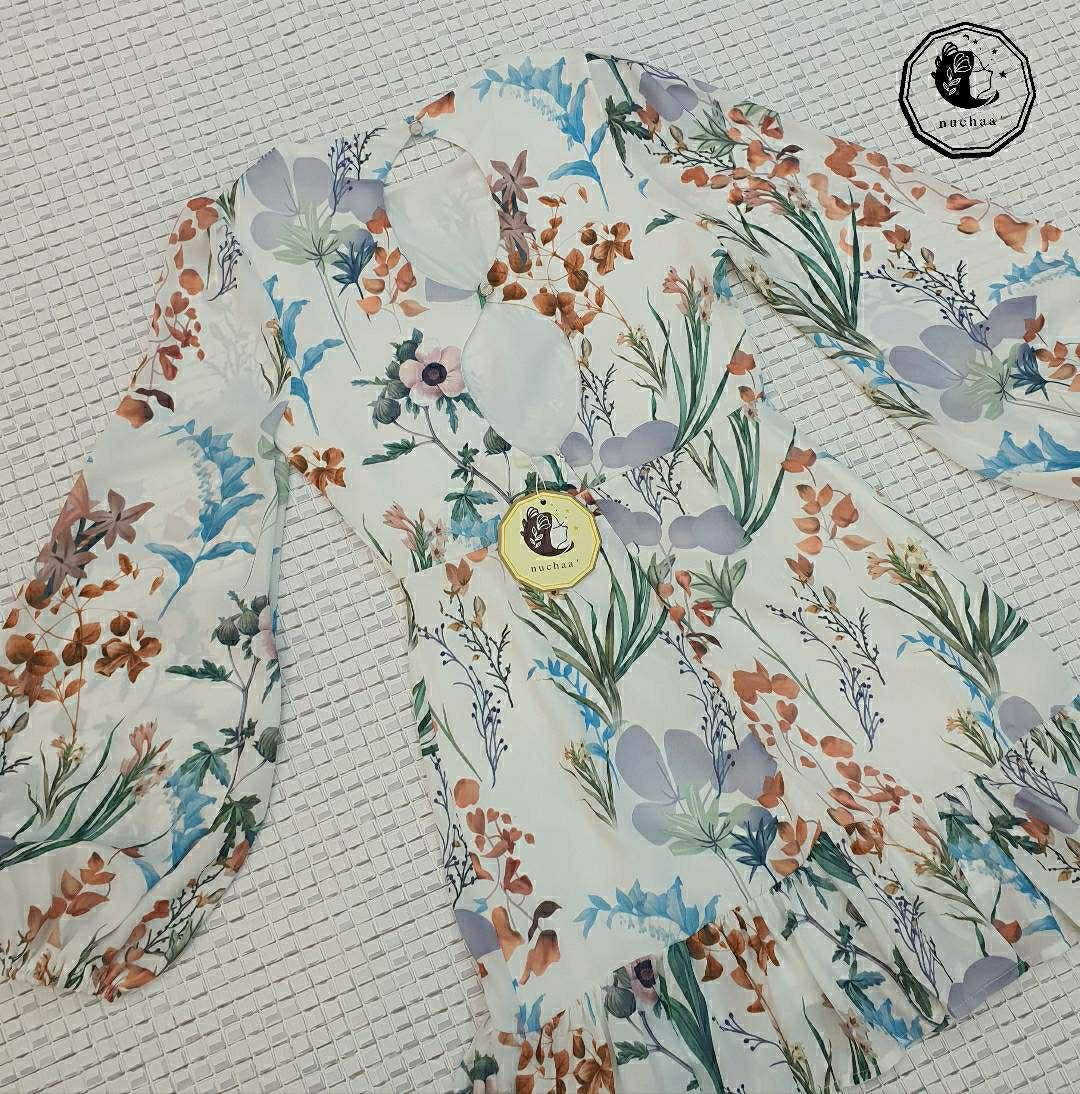 เดรสผ้าปริ้นลายดอก