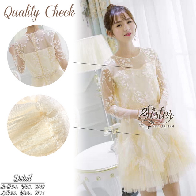 เดรสสั้นผ้าตาข่าย see through