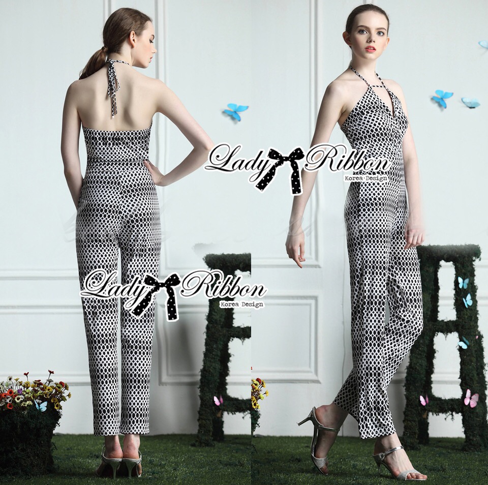 ladyribbon Lady Ribbon เสื้อผ้าพร้อมส่ง เสื้อผ้า Lady Ribbon พร้อมส่ง เลดี้ริบบอน Lady Ribbon's Made 🎀 Lady Jenny Tromp L’Oeil Long Jumpsuits with Straps