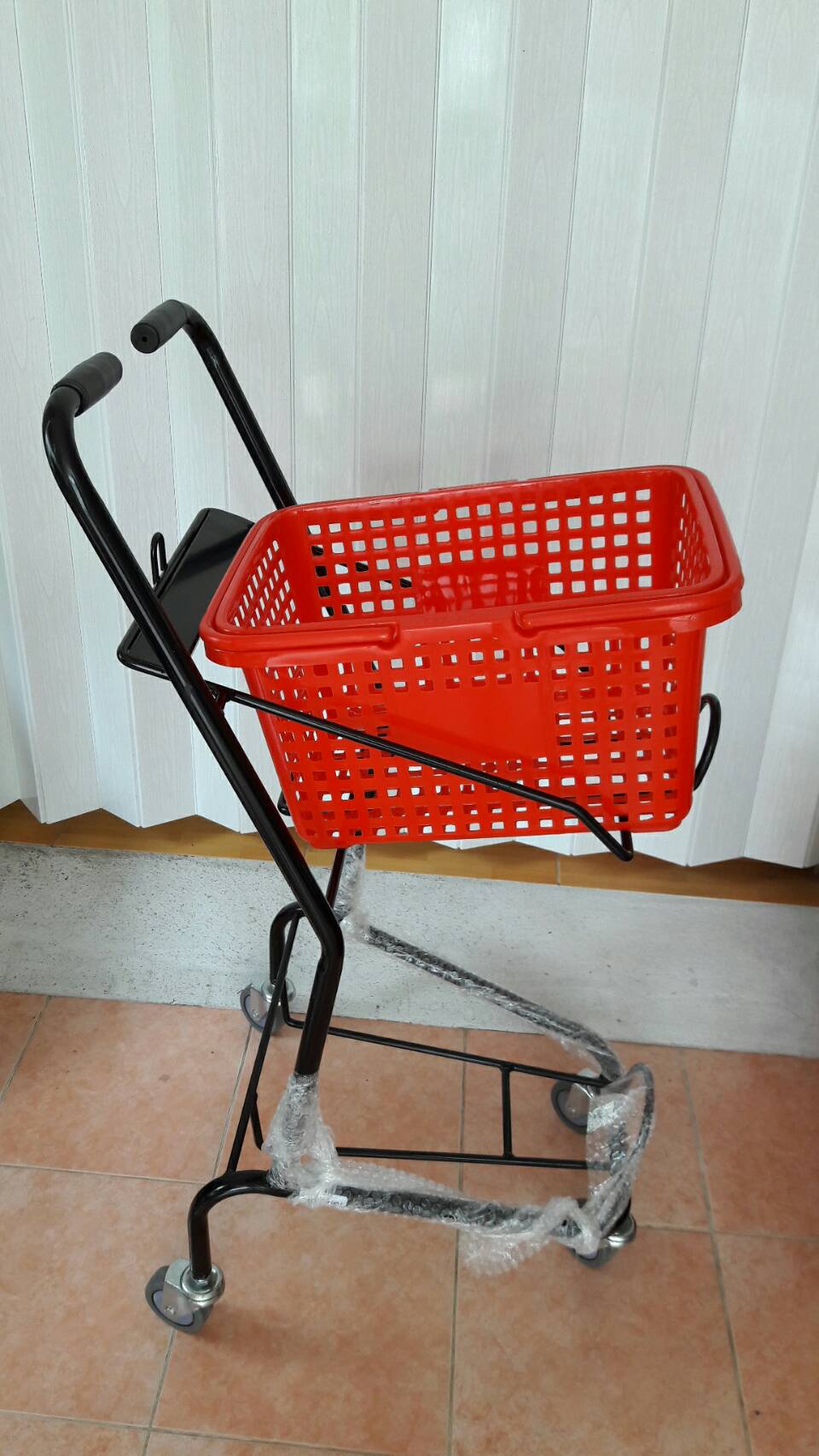 รถเข็นตะกร้า 2 ชั้น สีดำ