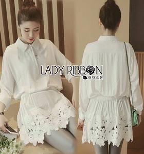 เชิ้ตยาวผ้าคอตตอนสีขาว