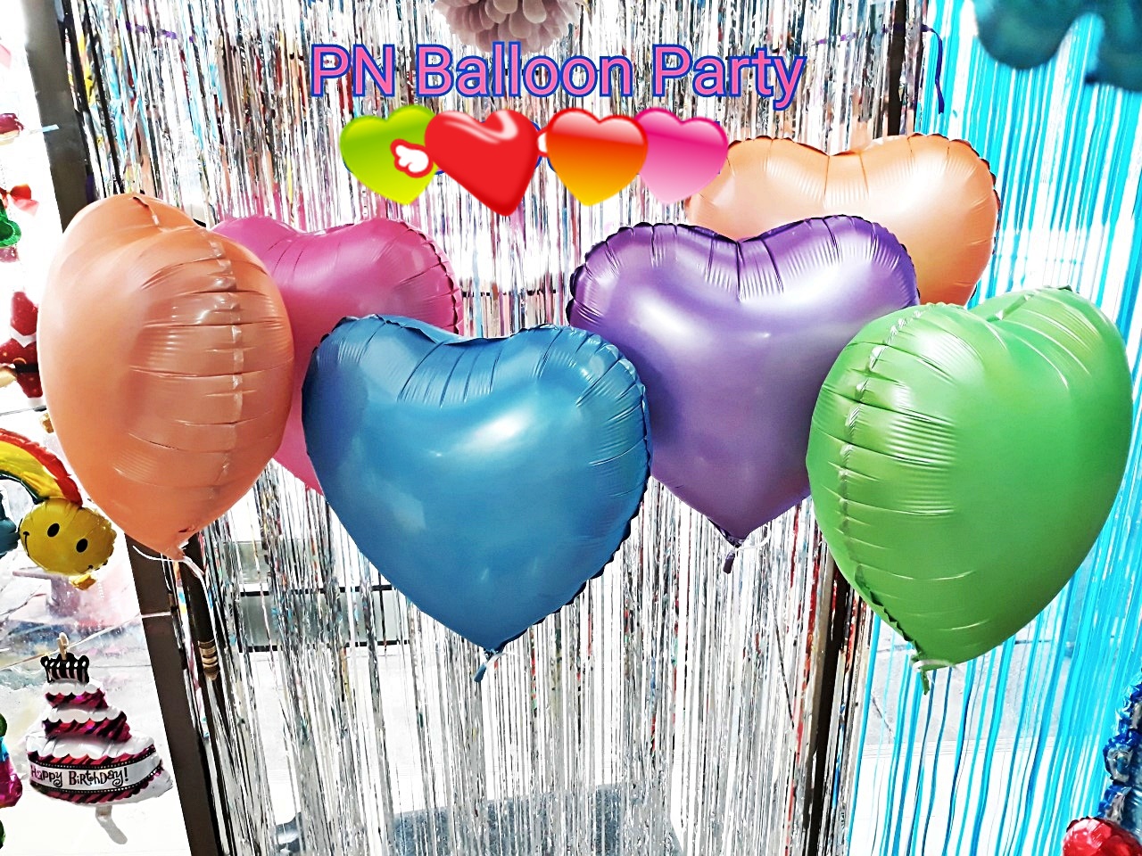 ลูกโป่งหัวใจ สีพาสเทล ขนาด 18 นิ้ว Pastel Heart shape Foil Balloons
