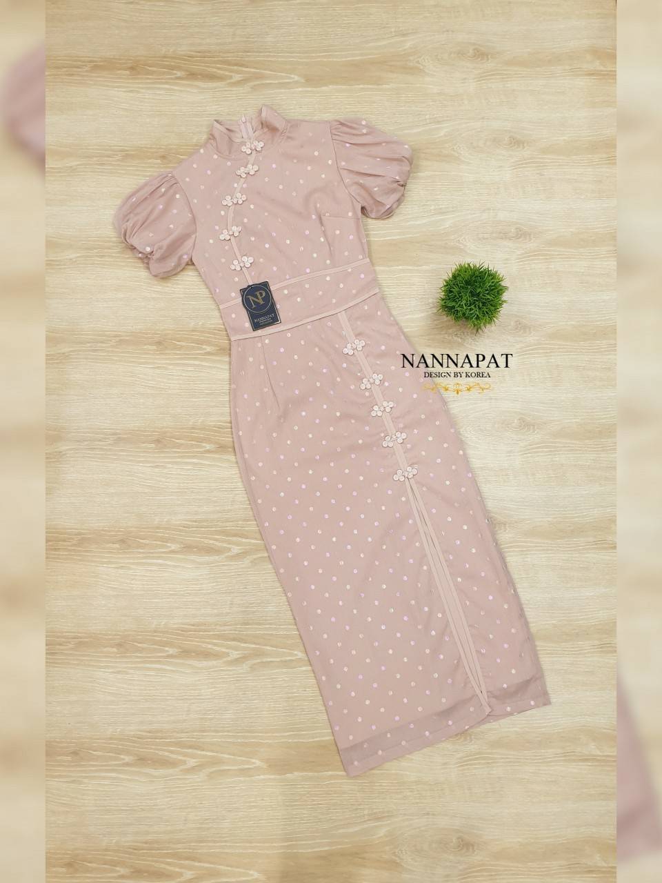 เดรสกีเพ้าซิปหลังแขนตุ๊กตาน่ารัก