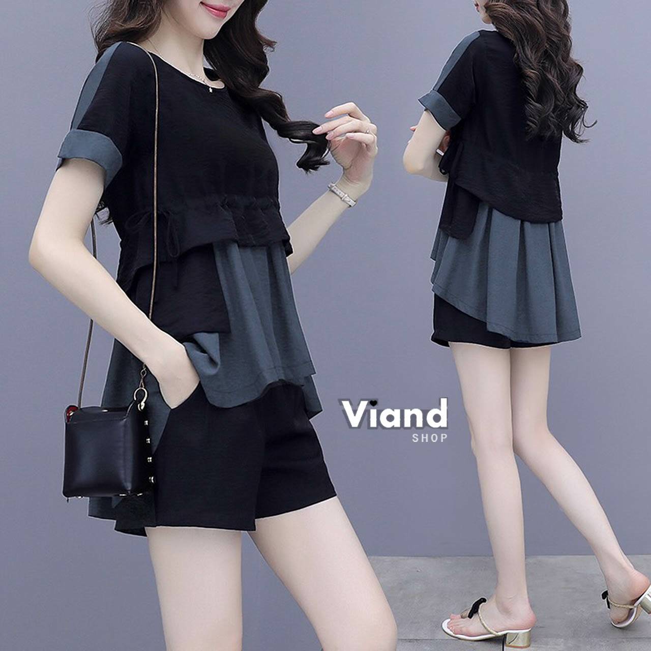 เสื้อทรงผีเสื้อเอวใส่เชือกย่นผูกโบว์